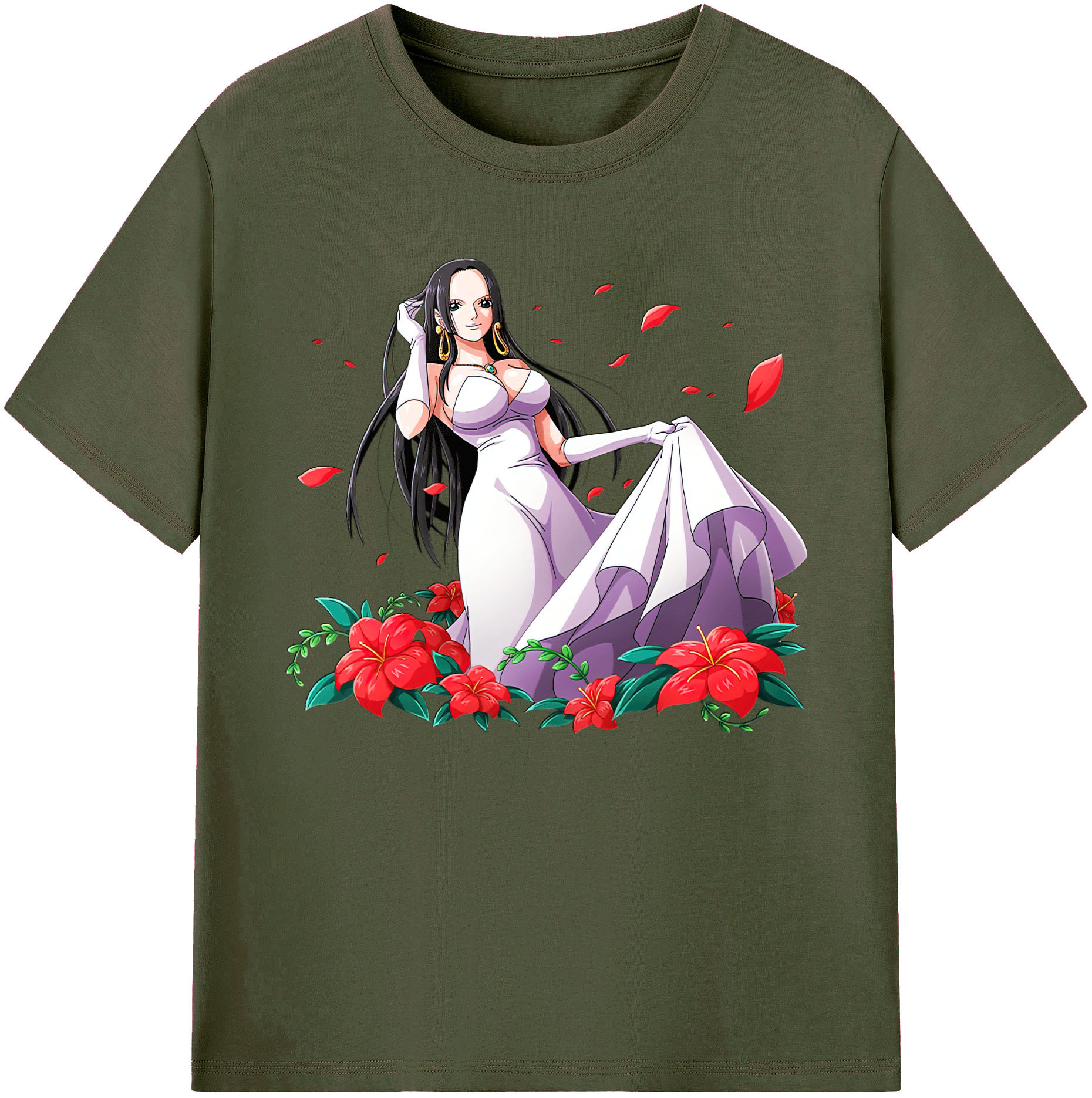 ワンピース ボア・ハンコック ONE PIECE Boa·Hancock 綿100％ メンズ半袖Tシャツ｜肌触りやわらか＆通気性